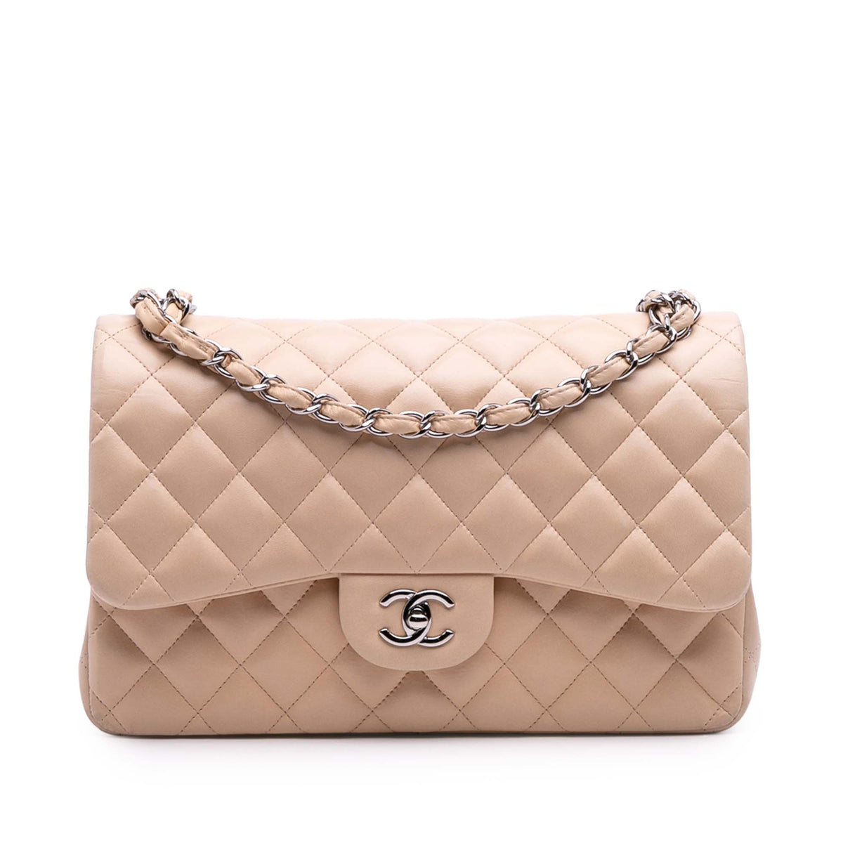 Jumbo Classic Lambskin Double Flap