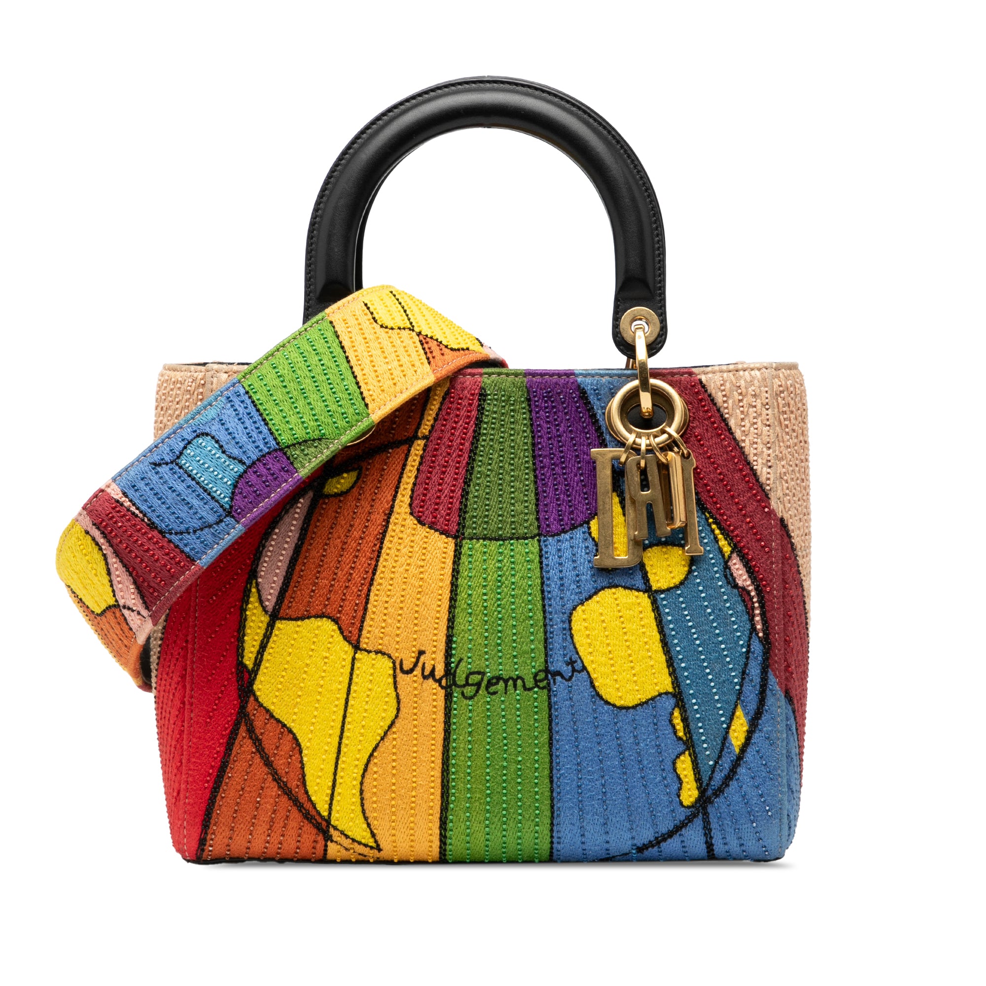 Medium Canvas Beaded and Embroidered Tarot Judgment Lady Dior