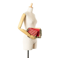 Zucca Leather and Raffia Triplette Clutch
