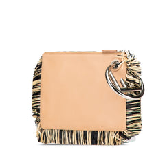 Zucca Leather and Raffia Triplette Clutch