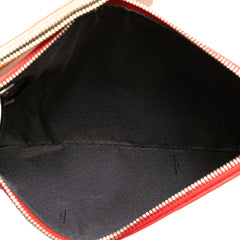 Zucca Leather and Raffia Triplette Clutch