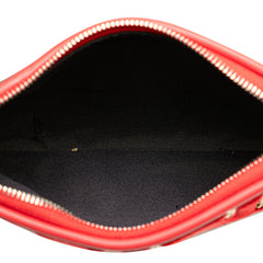 Zucca Leather and Raffia Triplette Clutch