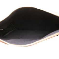 Zucca Leather and Raffia Triplette Clutch