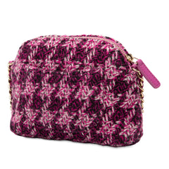 CC Tweed Houndstooth Clutch On Chain