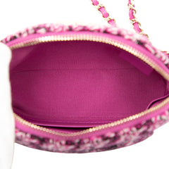 CC Tweed Houndstooth Clutch On Chain