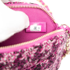 CC Tweed Houndstooth Clutch On Chain