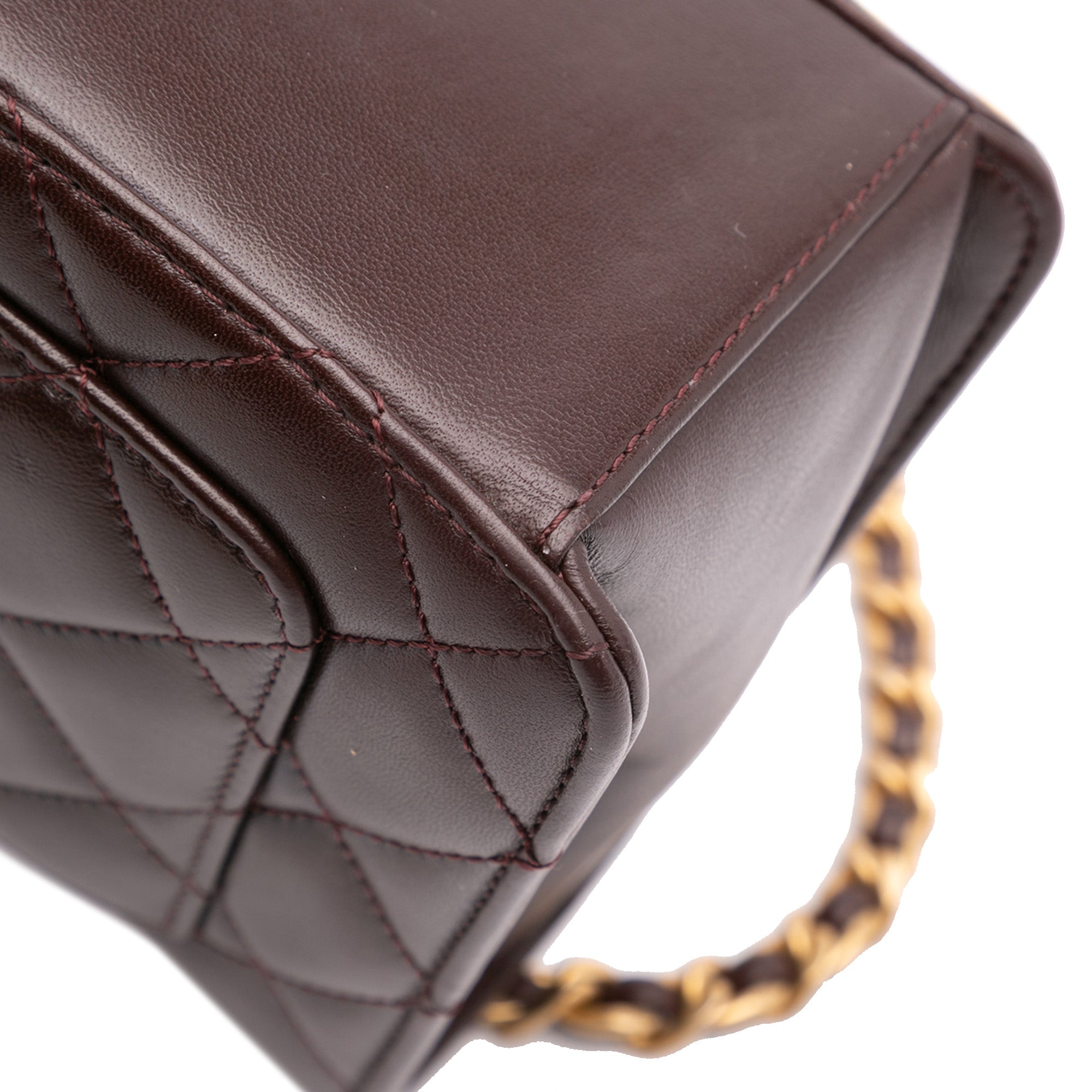 Mini Quilted Shiny Lambskin Single Flap
