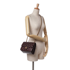 Mini Quilted Shiny Lambskin Single Flap