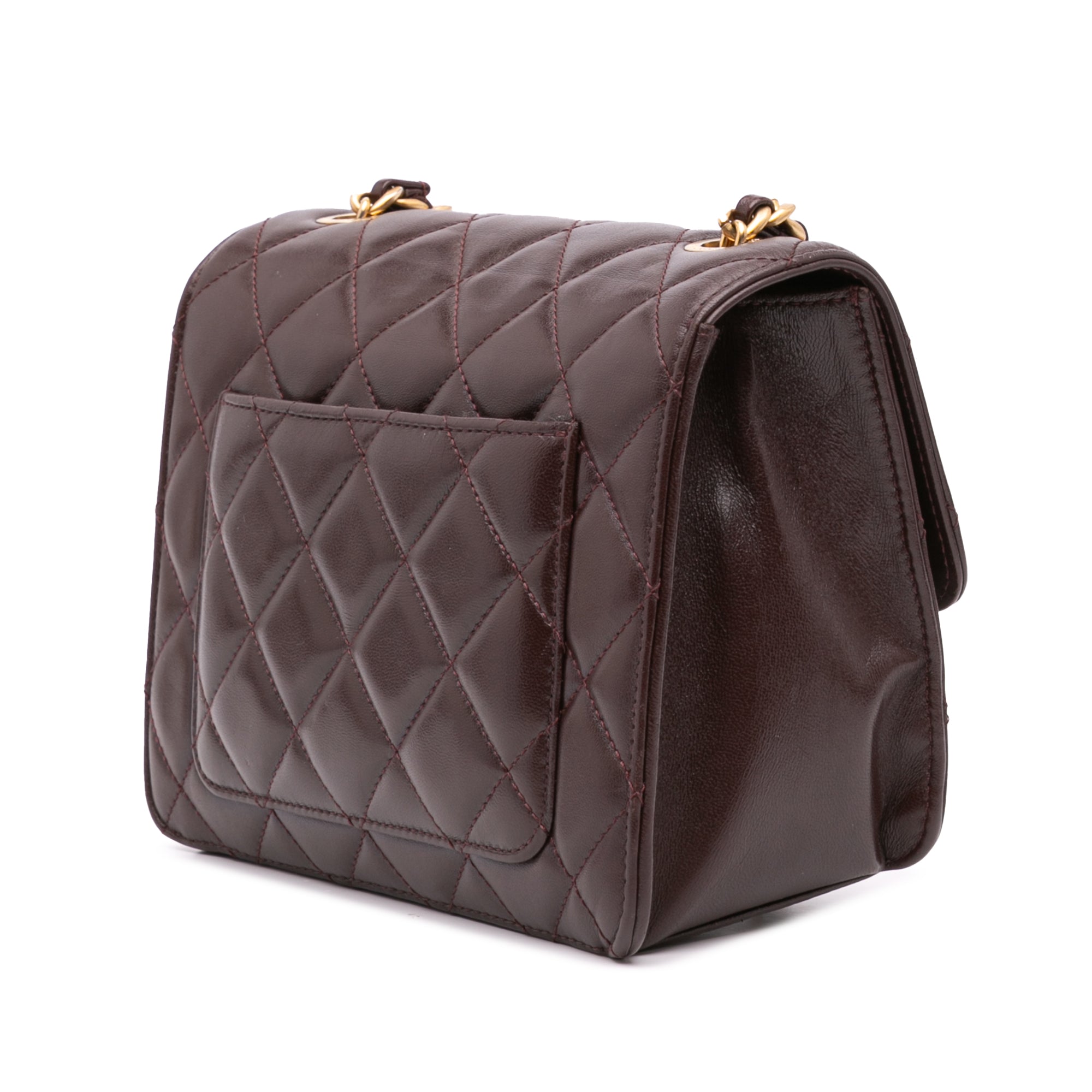 Mini Quilted Shiny Lambskin Single Flap