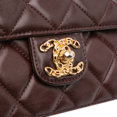 Mini Quilted Shiny Lambskin Single Flap