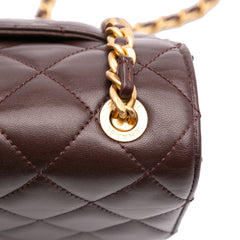 Mini Quilted Shiny Lambskin Single Flap