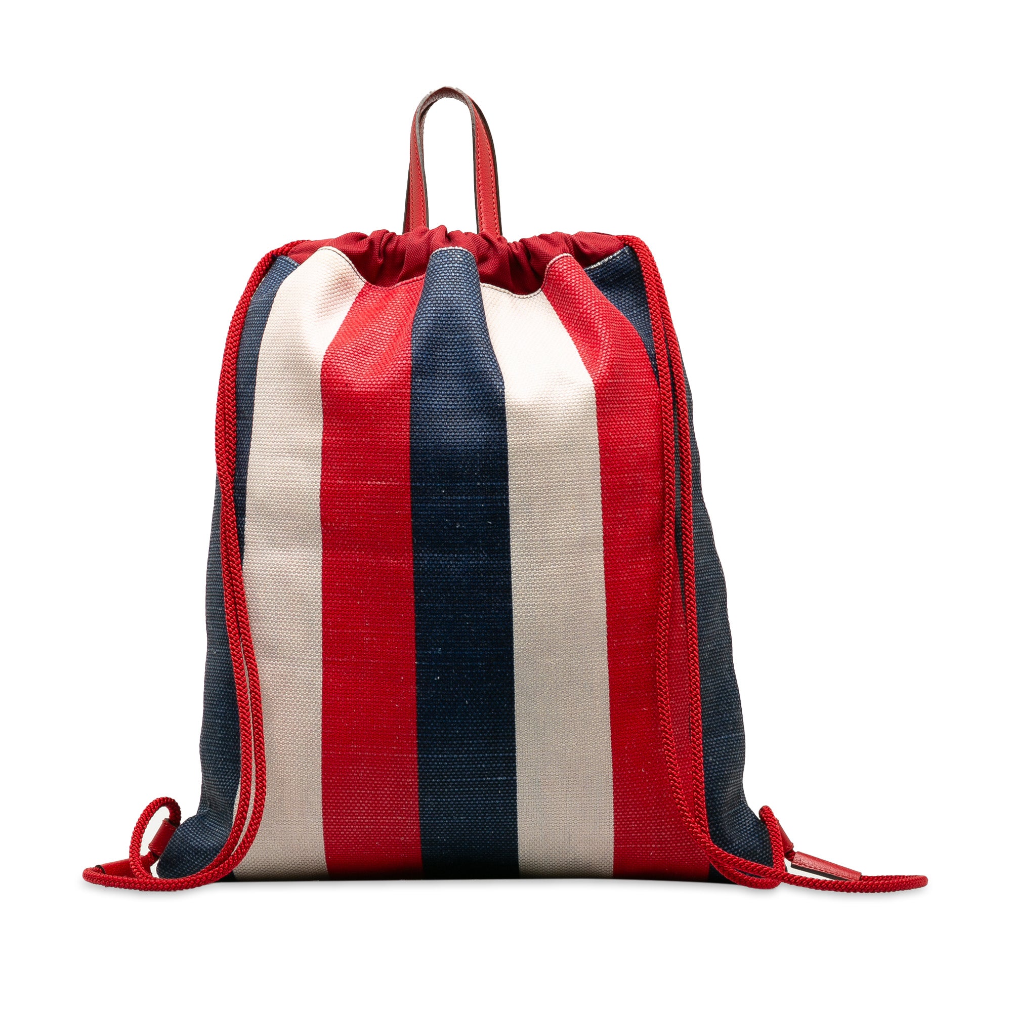 Canvas Sylvie Stripe Logo Drawstring Backpack