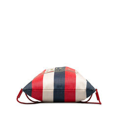 Canvas Sylvie Stripe Logo Drawstring Backpack