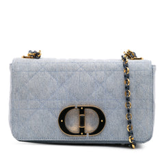 Medium Denim Macrocannage Caro Bag