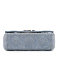 Medium Denim Macrocannage Caro Bag