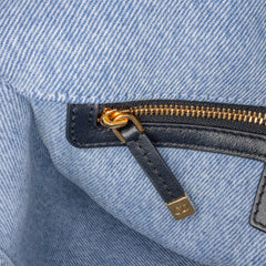 Medium Denim Macrocannage Caro Bag