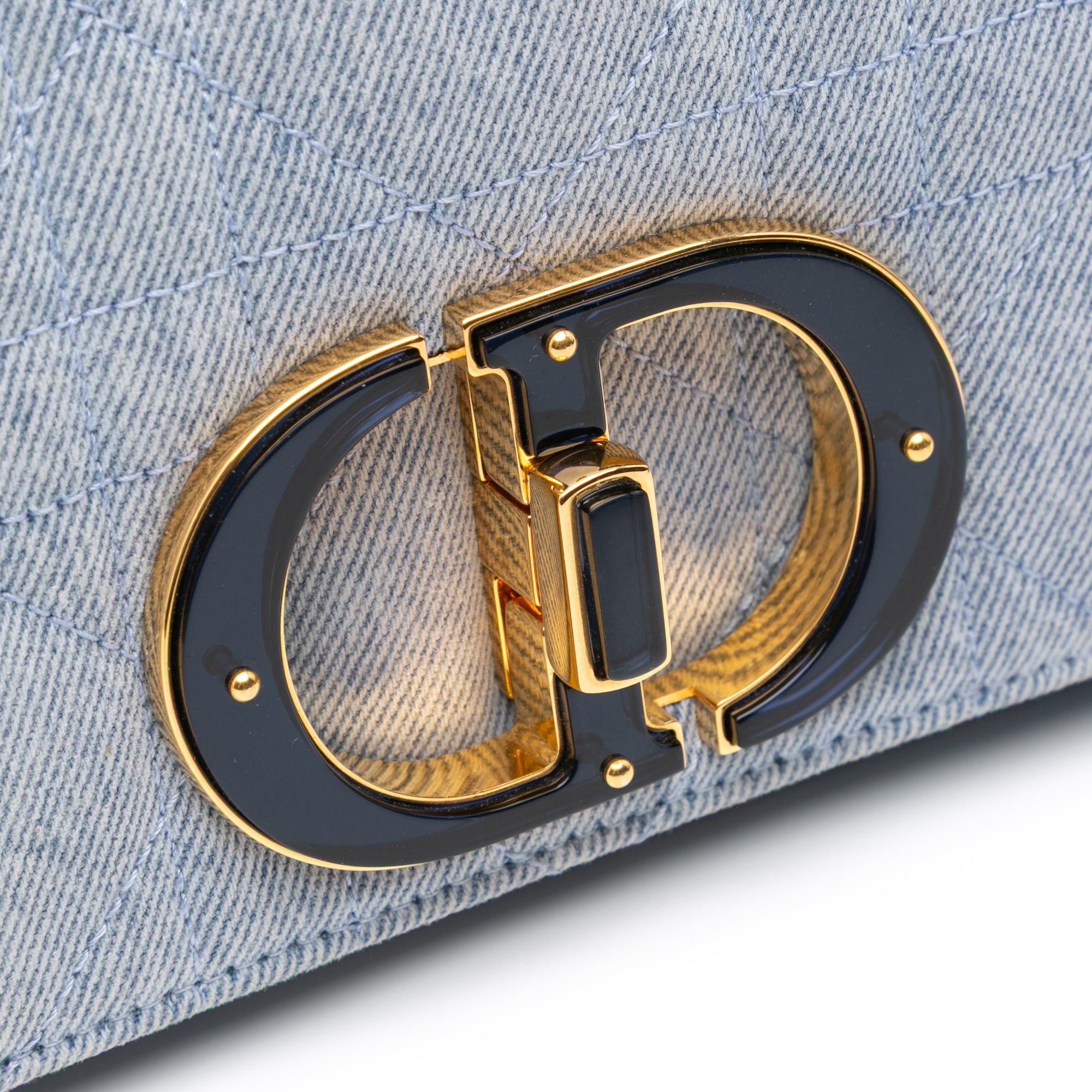 Medium Denim Macrocannage Caro Bag