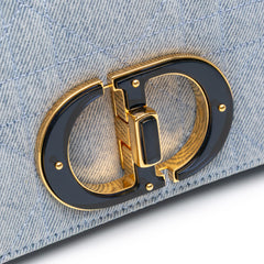 Medium Denim Macrocannage Caro Bag