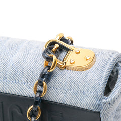 Medium Denim Macrocannage Caro Bag