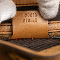 Suede and GG Canvas Nailhead Drawstring Hobo