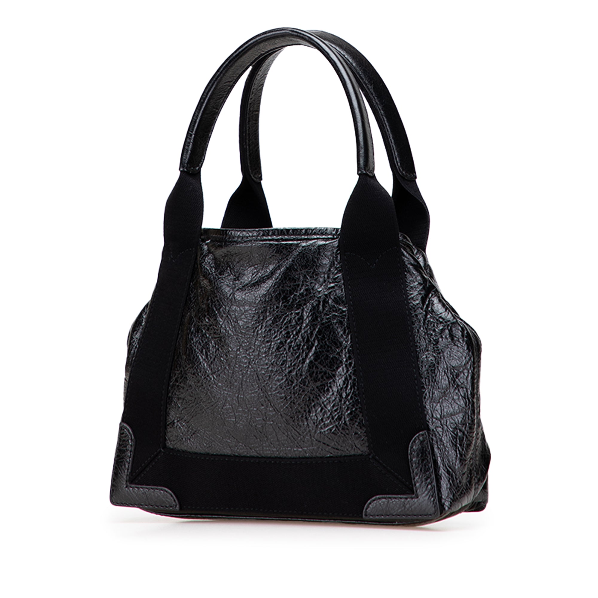 Leather Navy Cabas Tote XS