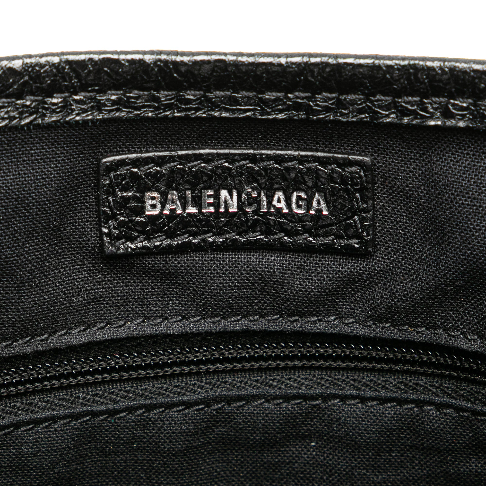 Leather Navy Cabas Tote XS