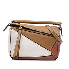 Mini Tricolor Calfskin Puzzle Satchel