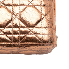 Mini Metallic Crinkled Calfskin Cannage Lady Dior