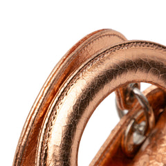 Mini Metallic Crinkled Calfskin Cannage Lady Dior