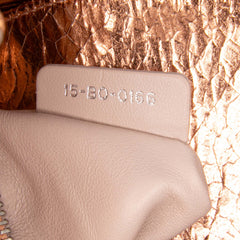 Mini Metallic Crinkled Calfskin Cannage Lady Dior