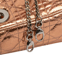 Mini Metallic Crinkled Calfskin Cannage Lady Dior