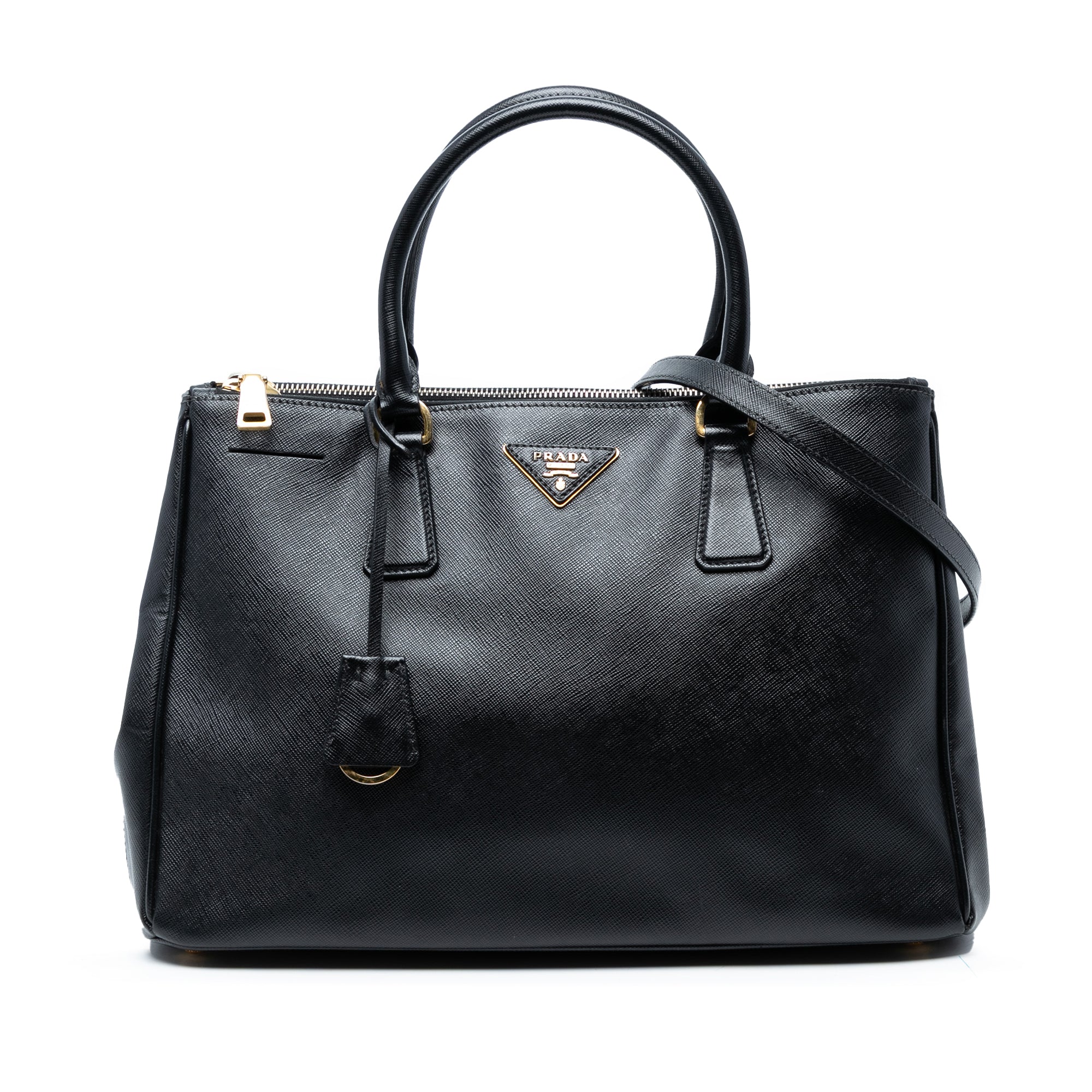 Medium Saffiano Lux Galleria Double Zip Satchel