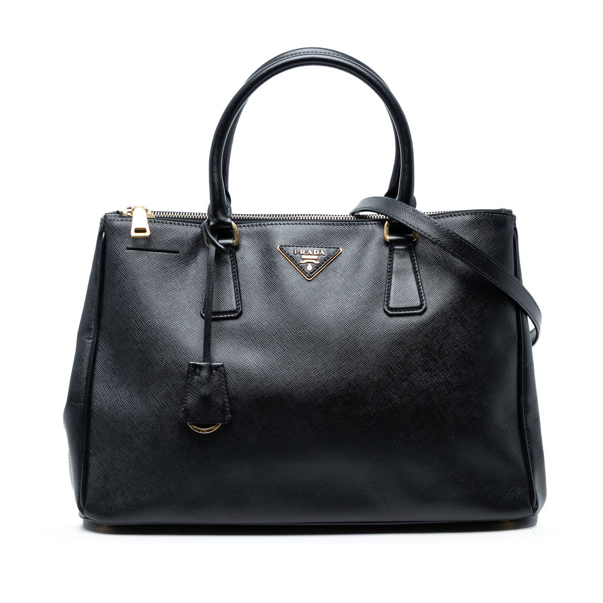 Medium Saffiano Lux Galleria Double Zip Satchel