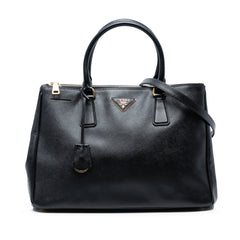 Medium Saffiano Lux Galleria Double Zip Satchel