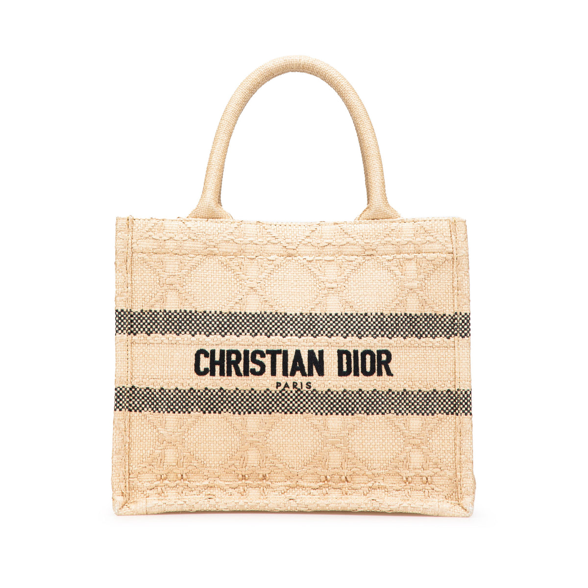 Small Raffia Cannage Book Tote