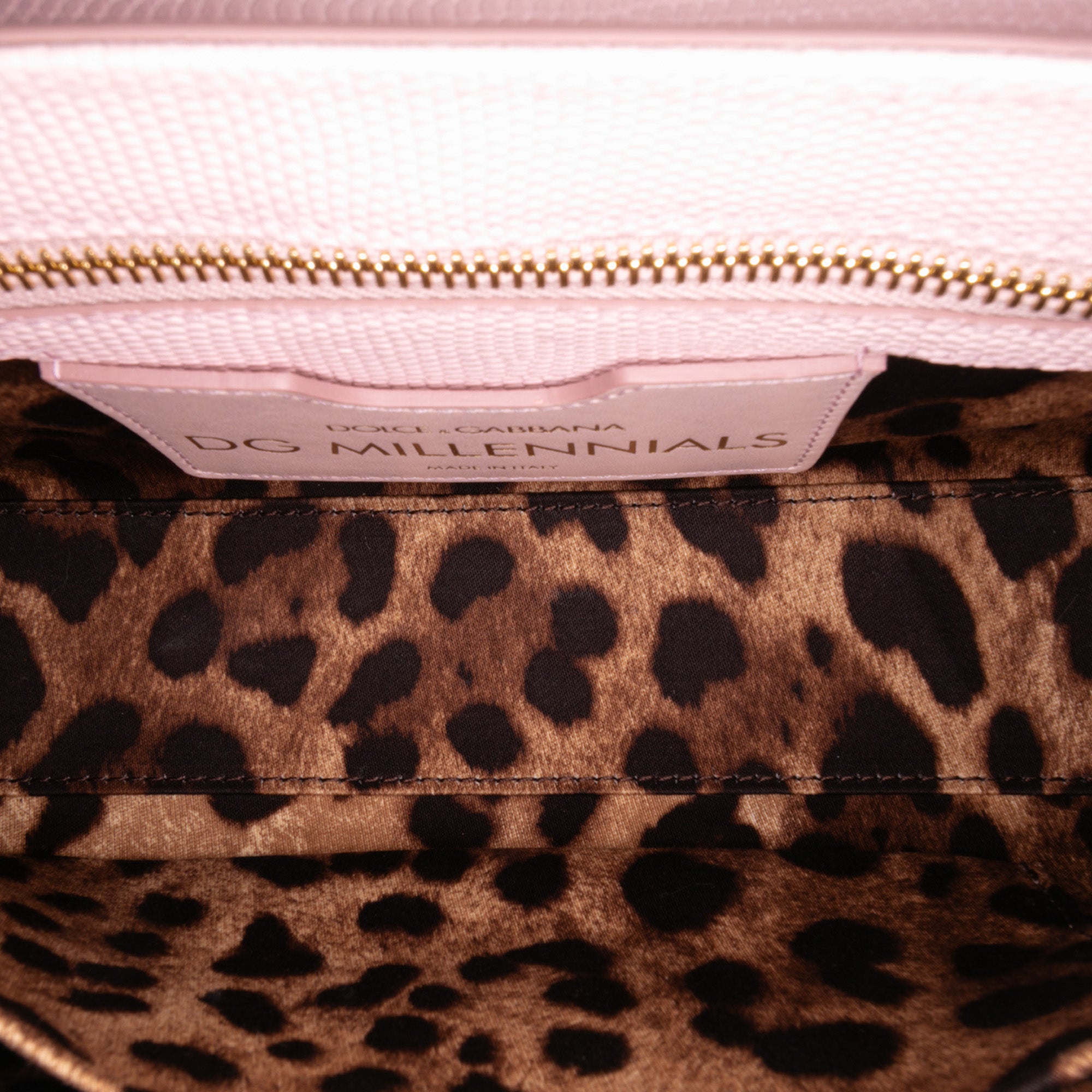 Iguana Embossed Calfskin Crystal Embellished DG Millennials Crossbody