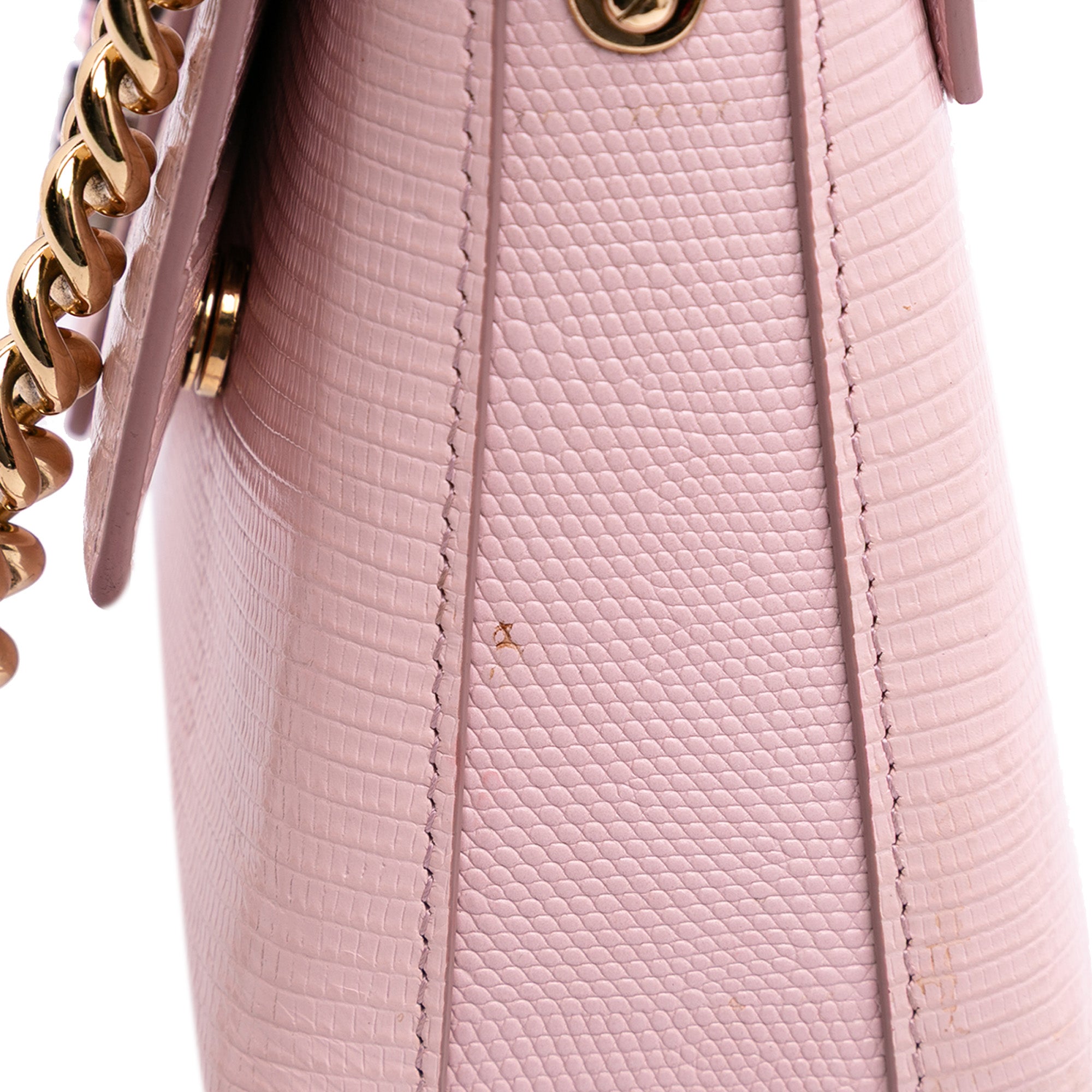 Iguana Embossed Calfskin Crystal Embellished DG Millennials Crossbody