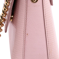 Iguana Embossed Calfskin Crystal Embellished DG Millennials Crossbody