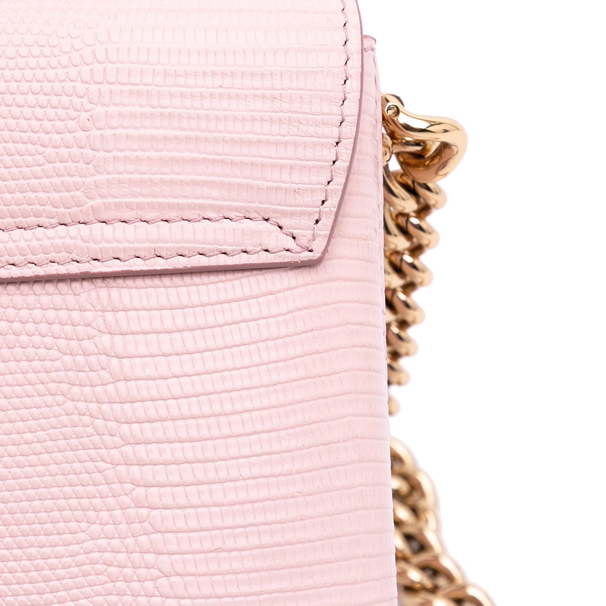 Iguana Embossed Calfskin Crystal Embellished DG Millennials Crossbody