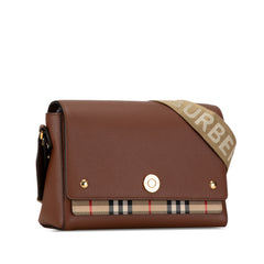 House Check Canvas and Leather Note Crossbody