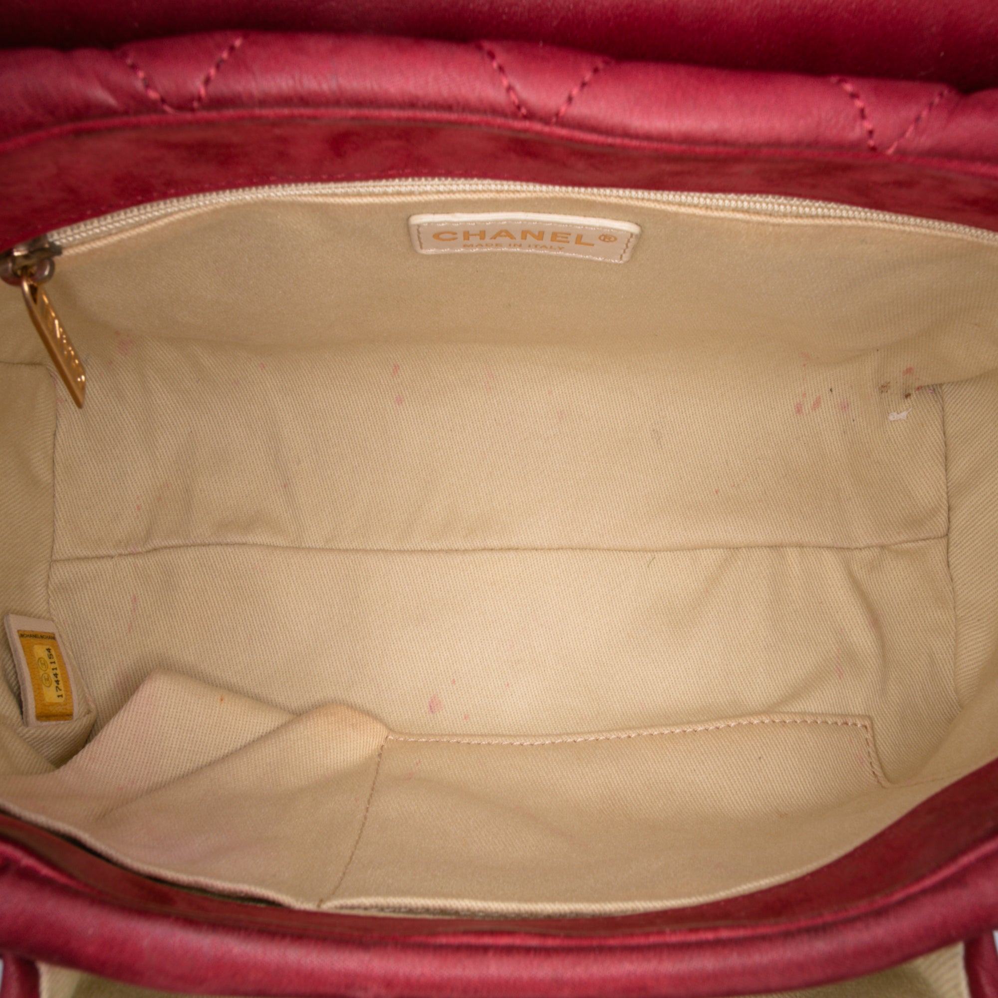 Large Aged Calfskin Chic Quilt Flap