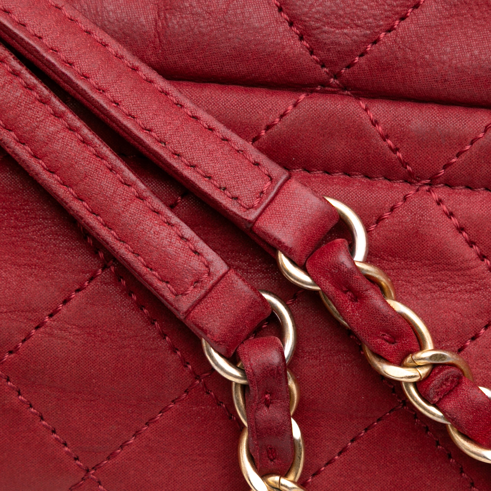 Large Aged Calfskin Chic Quilt Flap