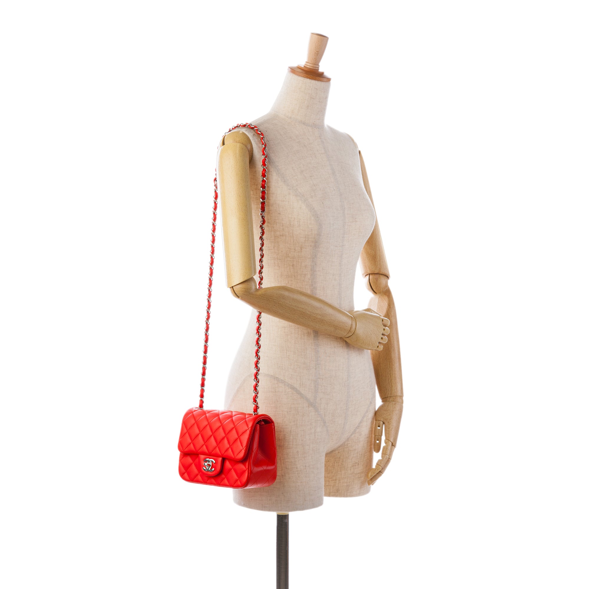 Mini Square Classic Lambskin Single Flap