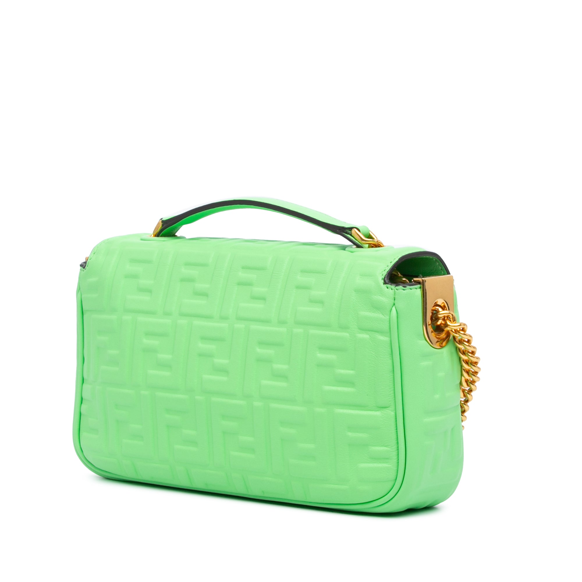 Zucca Embossed Leather Chain Midi Baguette