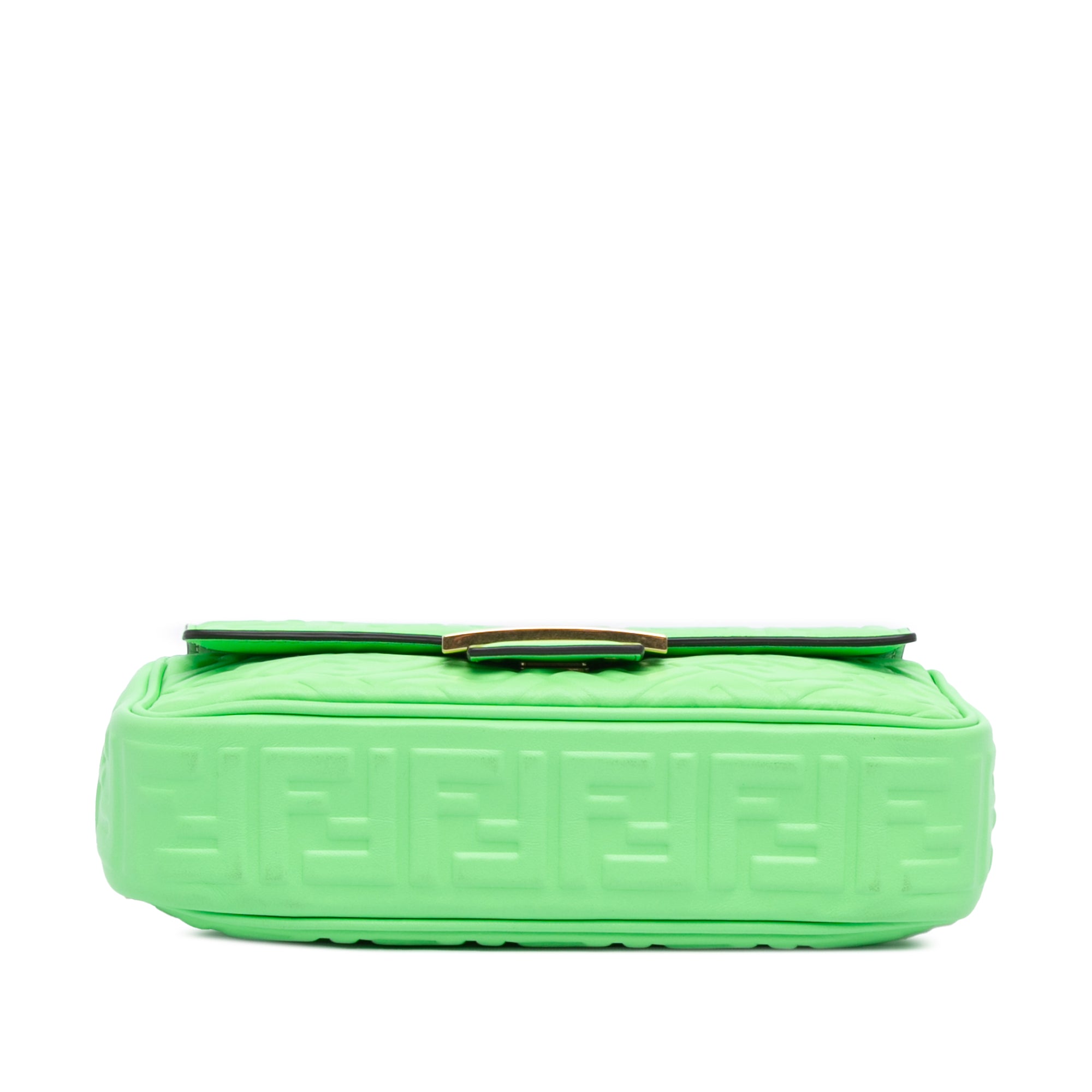 Zucca Embossed Leather Chain Midi Baguette