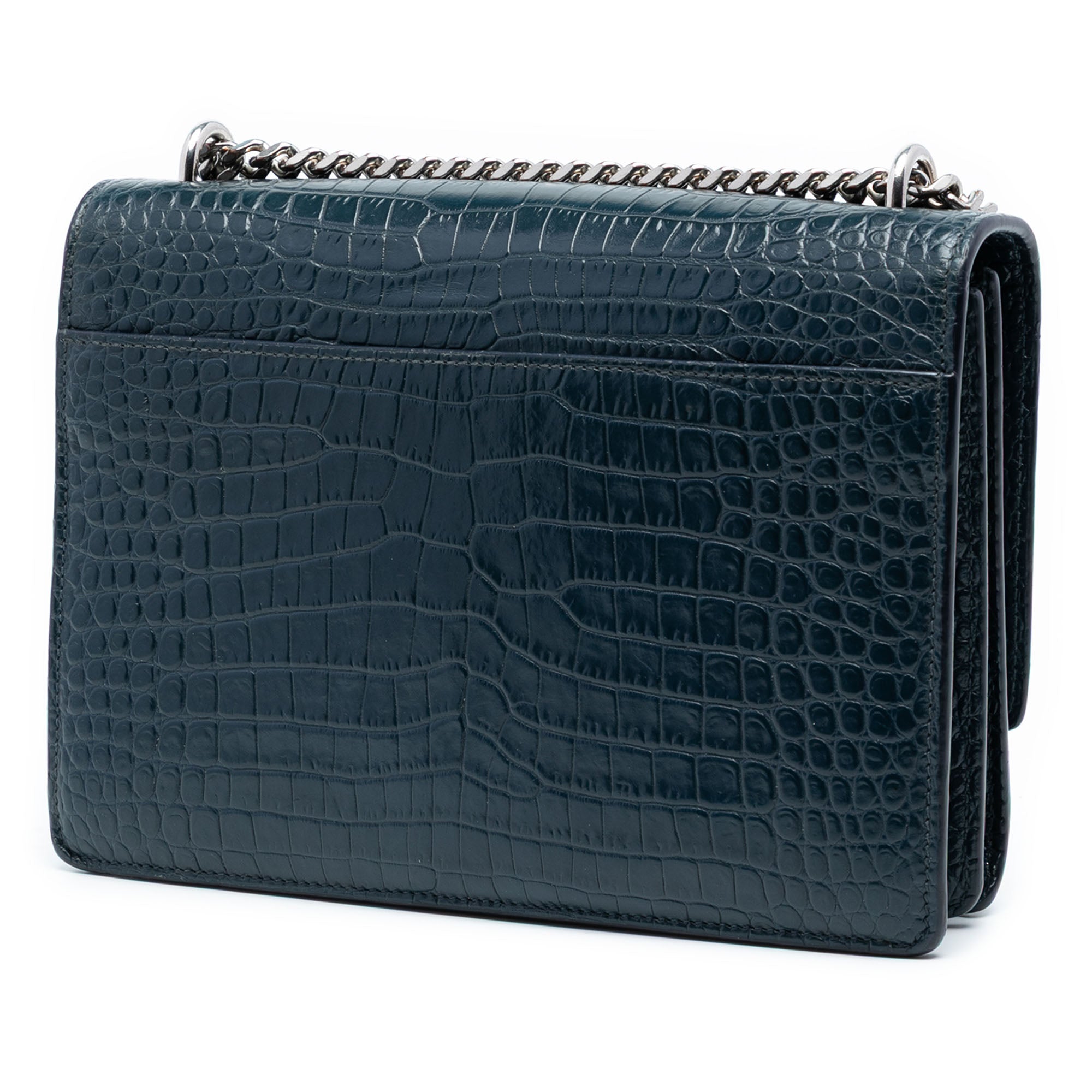 Medium Croc Embossed Calfskin Sunset Flap Crossbody