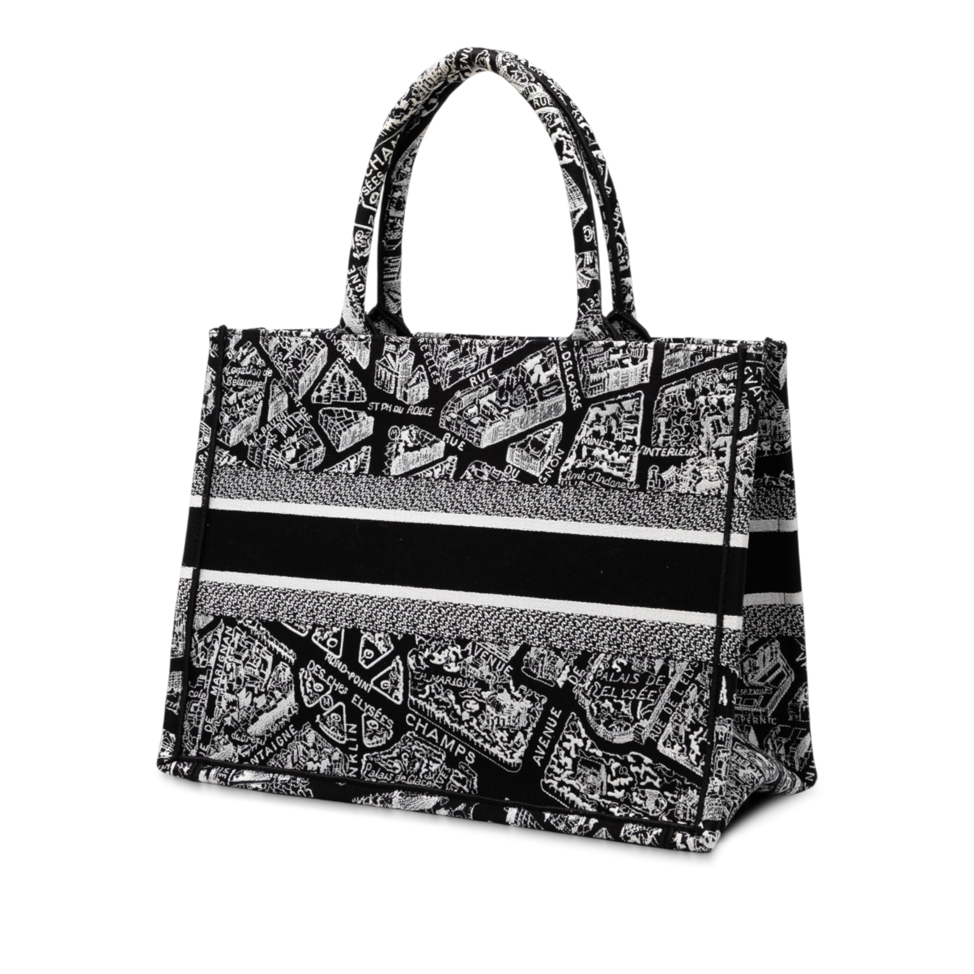 Medium Canvas Embroidered Plan De Paris Book Tote