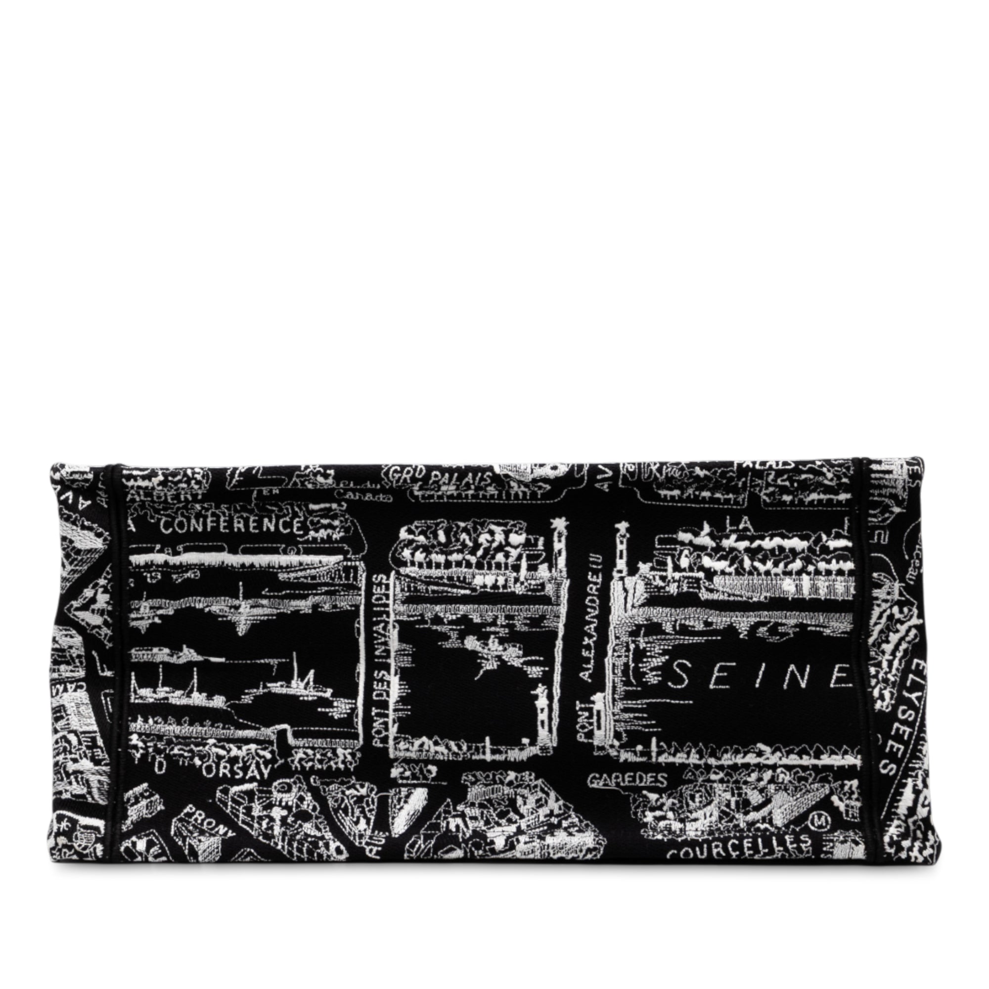 Medium Canvas Embroidered Plan De Paris Book Tote