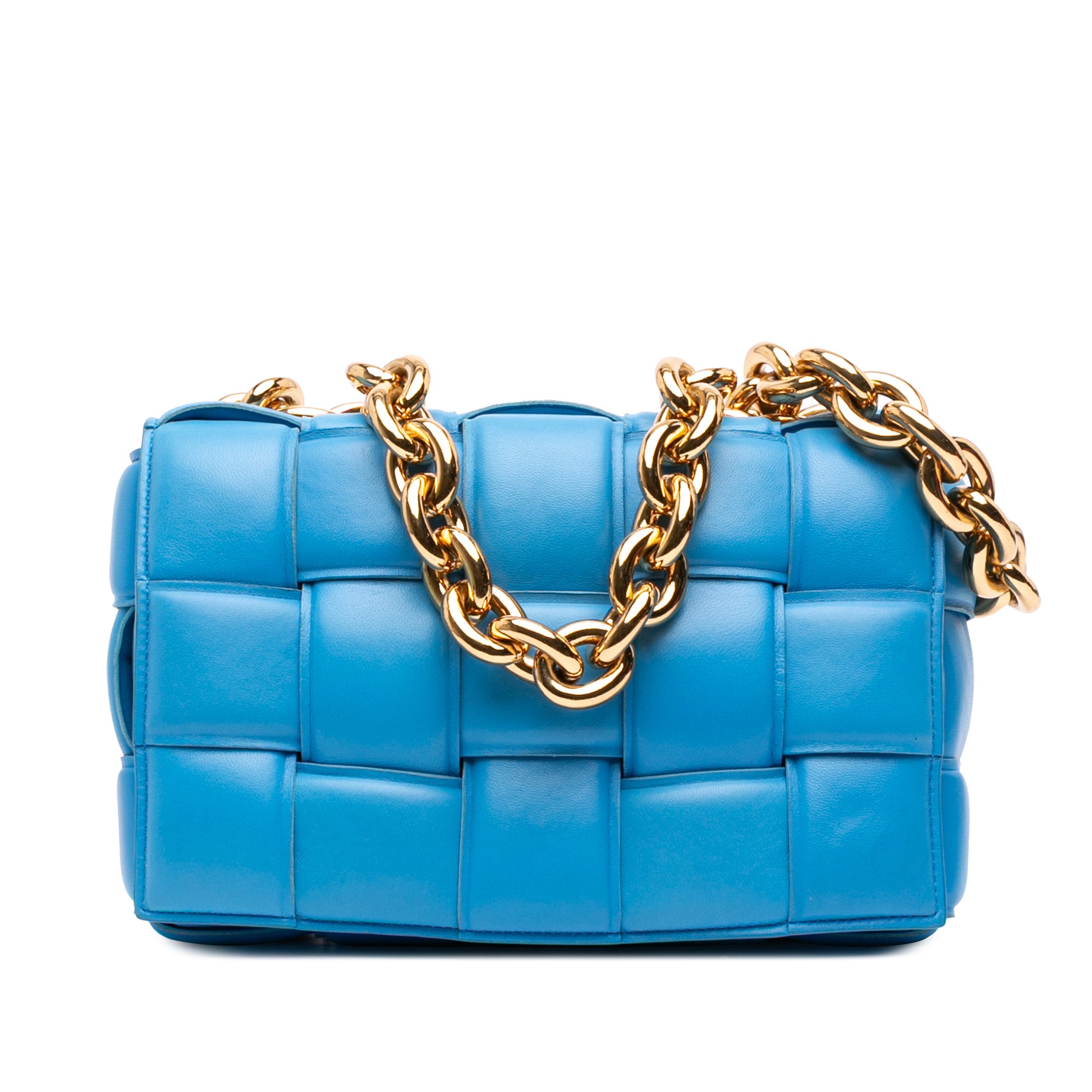 Nappa Intrecciato Padded Chain Cassette Satchel