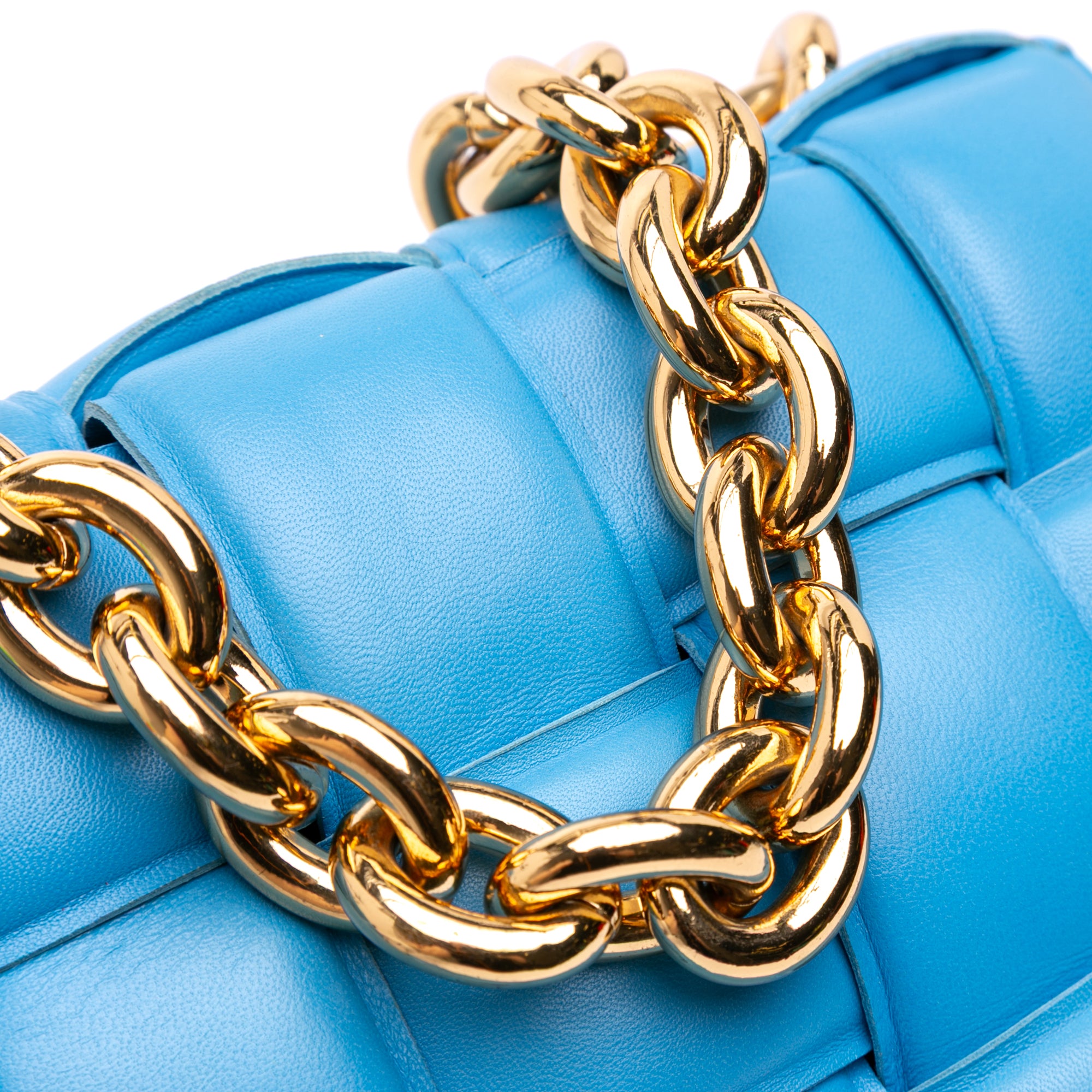 Nappa Intrecciato Padded Chain Cassette Satchel